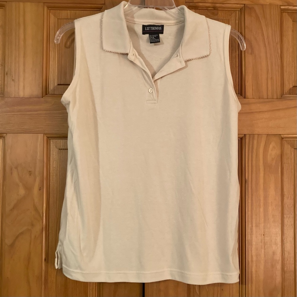 NWOT Liz Thomas Vintage 80s 90s Top Sleeveless Blouse Yellow Size M Medium